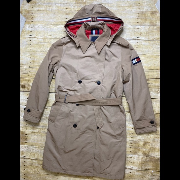 Tommy hilfiger hooded trench coat Clearance